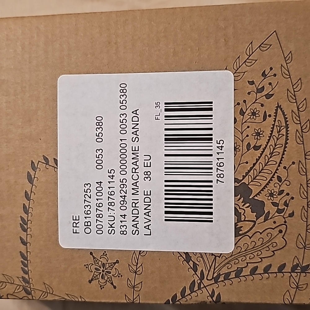 Free People Sandri Macrame Sandals Lavander New in Box size 38 (7.5 -8 US) - Picture 13 of 13